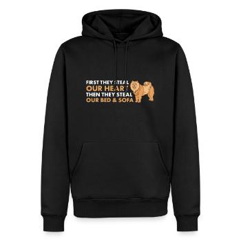 Ils volent notre cœur Chow Chow - Sweat à capuche Premium bio Homme - noir - Devant - Nico (187cm)