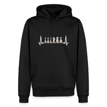 Chess Player Heartbeat Chess - Männer Premium Bio Hoodie - Schwarz - Vorne - Nico (187cm)