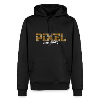Pixel begabt - Männer Premium Bio Hoodie - Schwarz - Vorne - Nico (187cm)