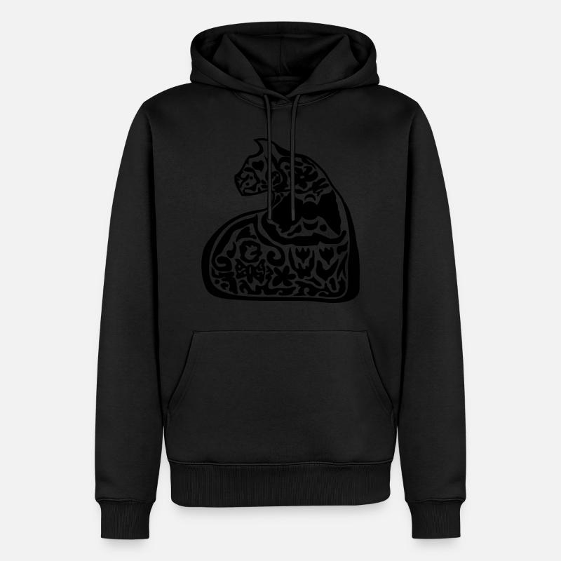 Forme de chat élégante - Sweat à capuche Premium bio Homme - noir