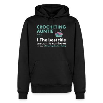 Crocheteuse Auntie Définition Crochet - Sweat à capuche Premium bio Homme - noir - Devant - Nico (187cm)