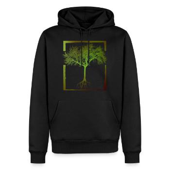 Mutter Natur - Rahmen 01 - Männer Premium Bio Hoodie - Schwarz - Vorne - Nico (187cm)