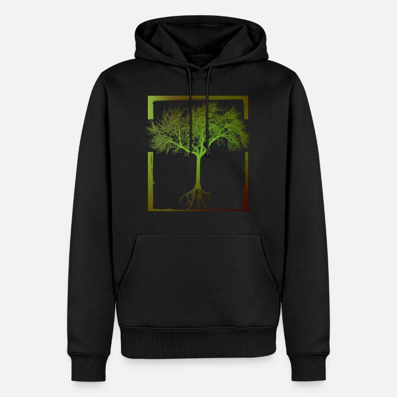 Mutter Natur - Rahmen 01 - Männer Premium Bio Hoodie - Schwarz