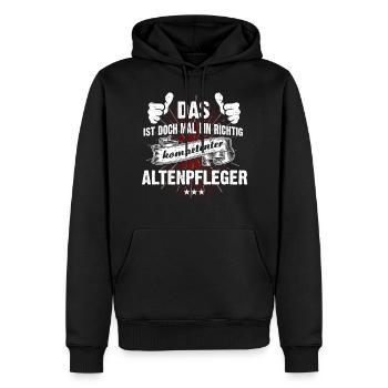 T-Shirt Ein kompetenter Altenpfleger - Männer Premium Bio Hoodie - Schwarz - Vorne - Nico (187cm)