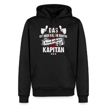 T-Shirt Ein kompetenter Kapitän - Männer Premium Bio Hoodie - Schwarz - Vorne - Nico (187cm)