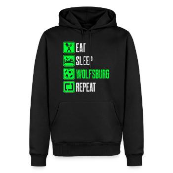 Repeat Wolfsburg - Men’s Premium Organic Hoodie - black - Front - Nico (187cm)