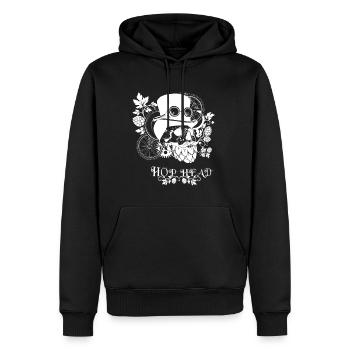 Hop-Kopf-Schädel (weiß) - Männer Premium Bio Hoodie - Schwarz - Vorne - Nico (187cm)