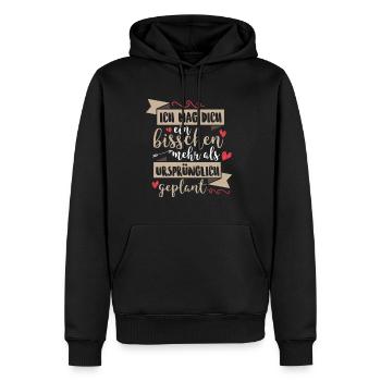 Ich mag dich ein bisschen mehr als geplant - Männer Premium Bio Hoodie - Schwarz - Vorne - Nico (187cm)