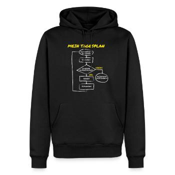 Tauchen Taucher Tagesplan Glücklich Meer Geschenk - Männer Premium Bio Hoodie - Schwarz - Vorne - Nico (187cm)