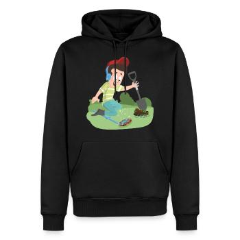 The treasure hunter metal detector is already glowing - Men’s Premium Organic Hoodie - black - Front - Nico (187cm)