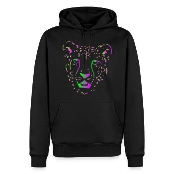 Gepard Raubkatze Afrika - Männer Premium Bio Hoodie - Schwarz - Vorne - Nico (187cm)