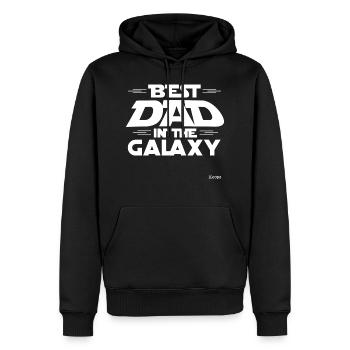 Tshirt Best Dad in the Galaxy ,birthday,fun,dad, - Sweat à capuche Premium bio Homme - noir - Devant - Nico (187cm)