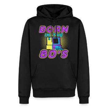 Born in the 80s 80er retro 1980 - Männer Premium Bio Hoodie - Schwarz - Vorne - Nico (187cm)