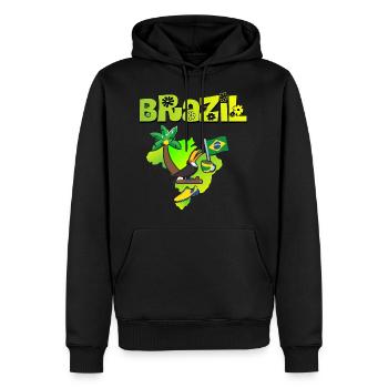BRAZIL - Sweat à capuche Premium bio Homme - noir - Devant - Nico (187cm)