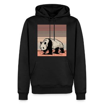 Pandabär - Männer Premium Bio Hoodie - Schwarz - Vorne - Nico (187cm)
