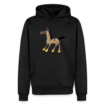 Pferd 01 - Männer Premium Bio Hoodie - Schwarz - Vorne - Nico (187cm)