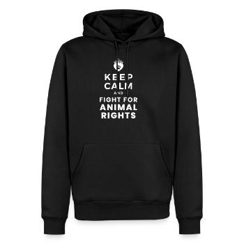 Keep Calm and Fight for Animal Rights Weiß - Männer Premium Bio Hoodie - Schwarz - Vorne - Nico (187cm)