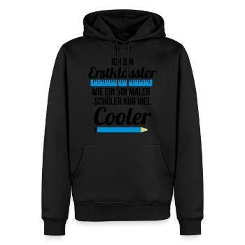 Les élèves de première année scolarisés juste beaucoup plus cool - Sweat à capuche Premium bio Homme - noir - Devant - Nico (187cm)