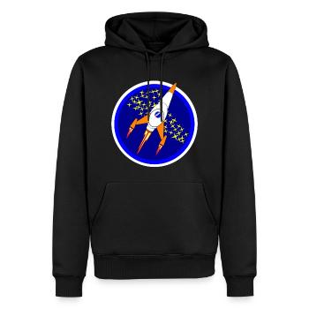 Navire spatial - Sweat à capuche Premium bio Homme - noir - Devant - Nico (187cm)