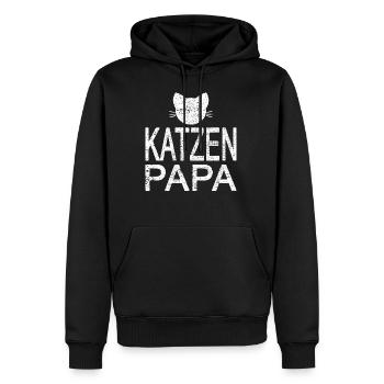 Chats papa papa papa père miaou miaou animaux domestiques - Sweat à capuche Premium bio Homme - noir - Devant - Nico (187cm)