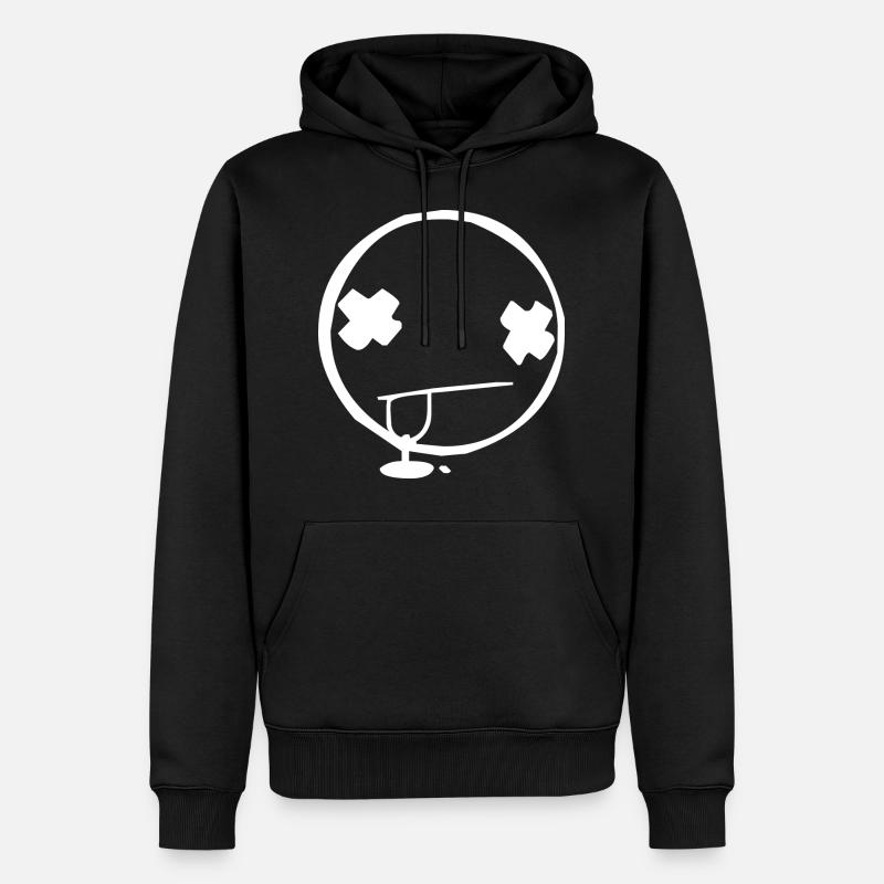 Smiley K.O schwarz - Männer Premium Bio Hoodie - Schwarz