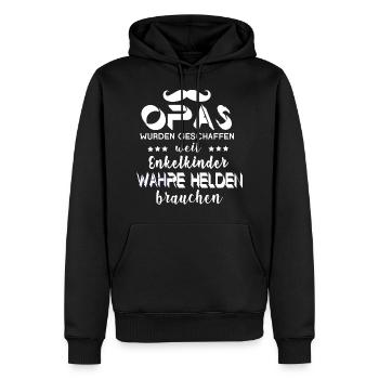 Opa Enkelkinder - Männer Premium Bio Hoodie - Schwarz - Vorne - Nico (187cm)