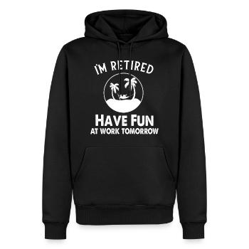 Retired - Männer Premium Bio Hoodie - Schwarz - Vorne - Nico (187cm)