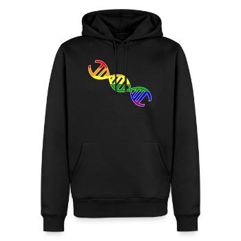 Gay DNA LGBT GAY Gay Lesbian Gay Pride - Sweat à capuche Premium bio Homme - noir - Devant - Nico (187cm)