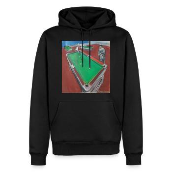 piscine nuit 2 - Sweat à capuche Premium bio Homme - noir - Devant - Nico (187cm)