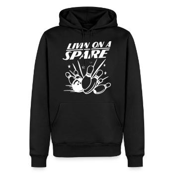 Livin sur Spare Bowling - Sweat à capuche Premium bio Homme - noir - Devant - Nico (187cm)