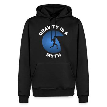 La gravité est un mythe - Sweat à capuche Premium bio Homme - noir - Devant - Nico (187cm)