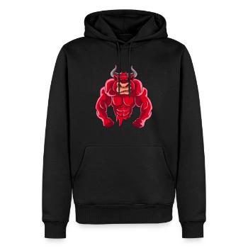 Coffret d'entraînement Bodybuilder Sport Fitness Gym - Sweat à capuche Premium bio Homme - noir - Devant - Nico (187cm)