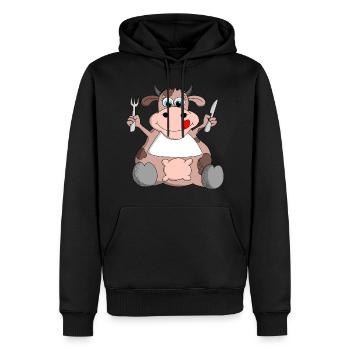 Ulkige Kuh hat Hunger - Männer Premium Bio Hoodie - Schwarz - Vorne - Nico (187cm)