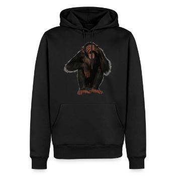 monkey - Männer Premium Bio Hoodie - Schwarz - Vorne - Nico (187cm)