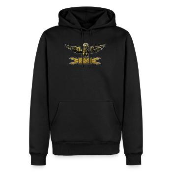 Rom Adler Jupiter Blitze SPQR - Männer Premium Bio Hoodie - Schwarz - Vorne - Nico (187cm)