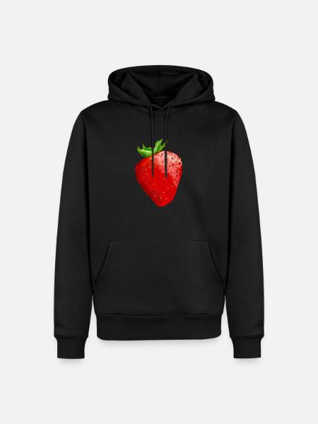 strawberry - Men’s Premium Organic Hoodie - black