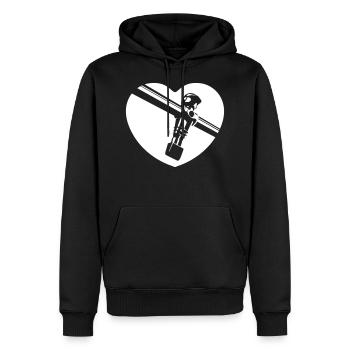 I love table football - Men’s Premium Organic Hoodie - black - Front - Nico (187cm)