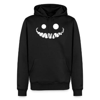 Monstre : Sourire qui fait peur - Sweat à capuche Premium bio Homme - noir - Devant - Nico (187cm)