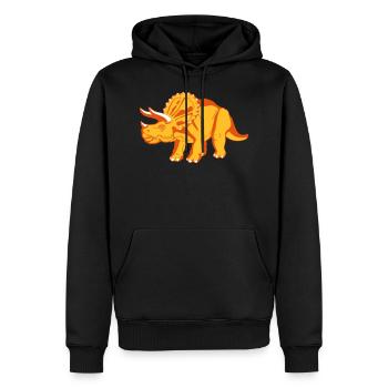 Triceratops Dinosaurier - Männer Premium Bio Hoodie - Schwarz - Vorne - Nico (187cm)