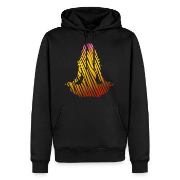Lotus Tiger Yoga - Männer Premium Bio Hoodie - Schwarz - Vorne - Nico (187cm)