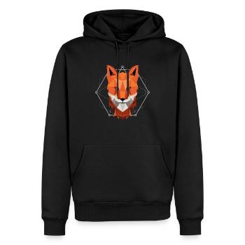 Low Poly Fuchs - Männer Premium Bio Hoodie - Schwarz - Vorne - Nico (187cm)