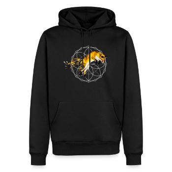 Fuchs geometrisch - Männer Premium Bio Hoodie - Schwarz - Vorne - Nico (187cm)