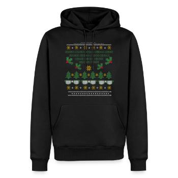 Weihnachten Ugly Sweater Nerd Programmierer - Männer Premium Bio Hoodie - Schwarz - Vorne - Nico (187cm)