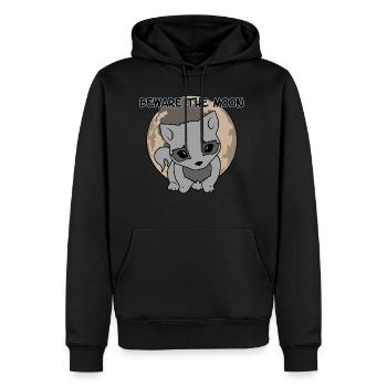 Loup-garou et lune - Sweat à capuche Premium bio Homme - noir - Devant - Nico (187cm)
