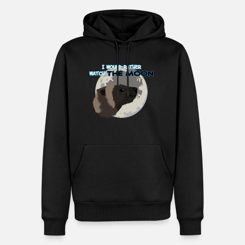Wolverine und Mond - Männer Premium Bio Hoodie - Schwarz