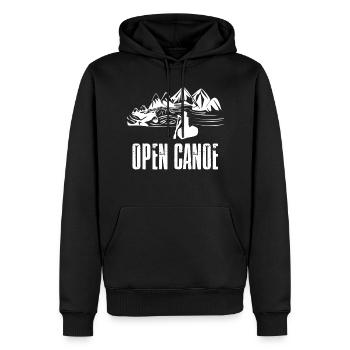 open canoe - Men’s Premium Organic Hoodie - black - Front - Nico (187cm)