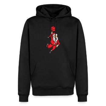 Weihnachtsmann Basketball Basketballer Weihnachten - Männer Premium Bio Hoodie - Schwarz - Vorne - Nico (187cm)