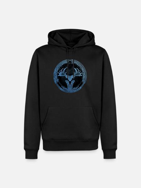 Megaloceros Deer Celtic - Felpa con cappuccio ecologica premium da uomo - nero