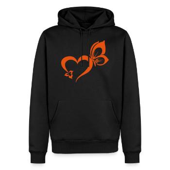 Concevez et imprimez votre propre T-shirt - coeur - Sweat à capuche Premium bio Homme - noir - Devant - Nico (187cm)