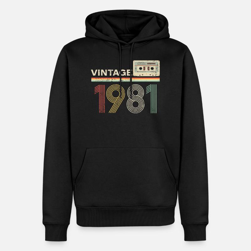 Cassette vintage 1981 - Sweat à capuche Premium bio Homme - noir
